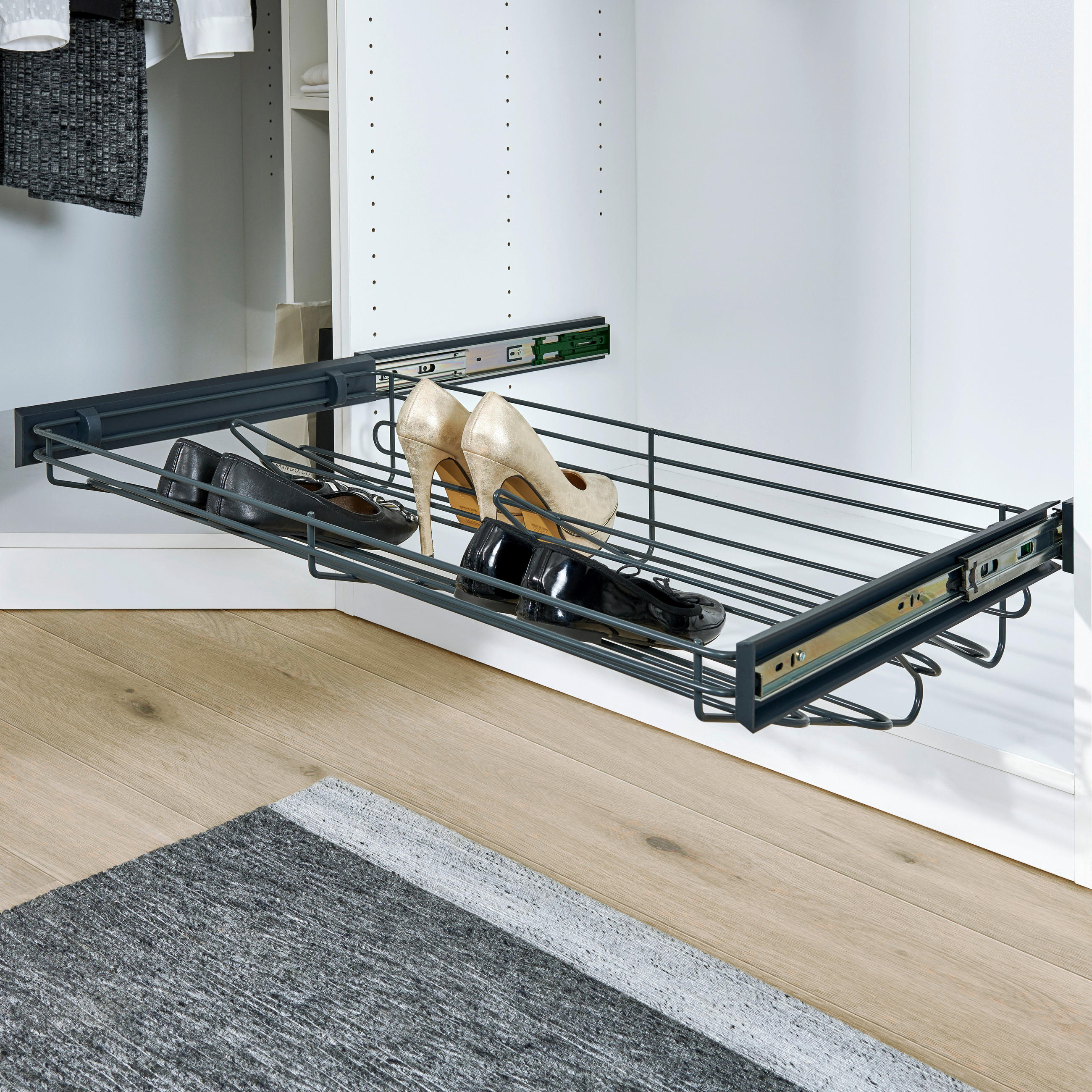 Schrankauszug/Schuhablage Unit B: 42,5 cm Metall, Vollauszug