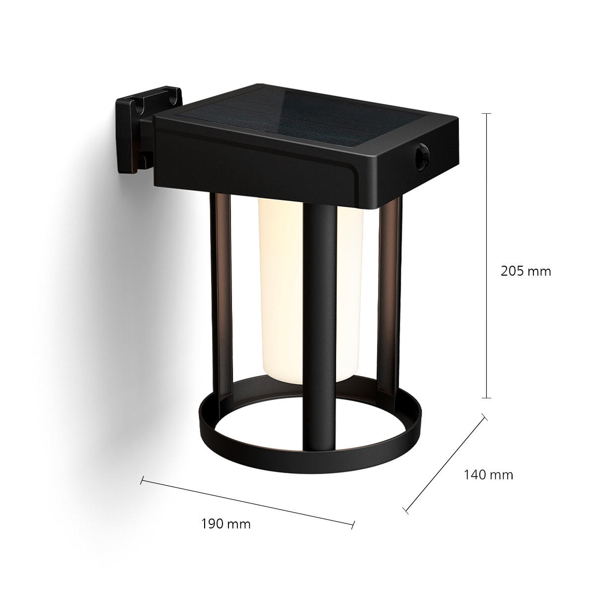 SOLARLEUCHTE 14/20.5/19 cm   - Schwarz, KONVENTIONELL, Kunststoff (14/20.5/19cm) - Philips