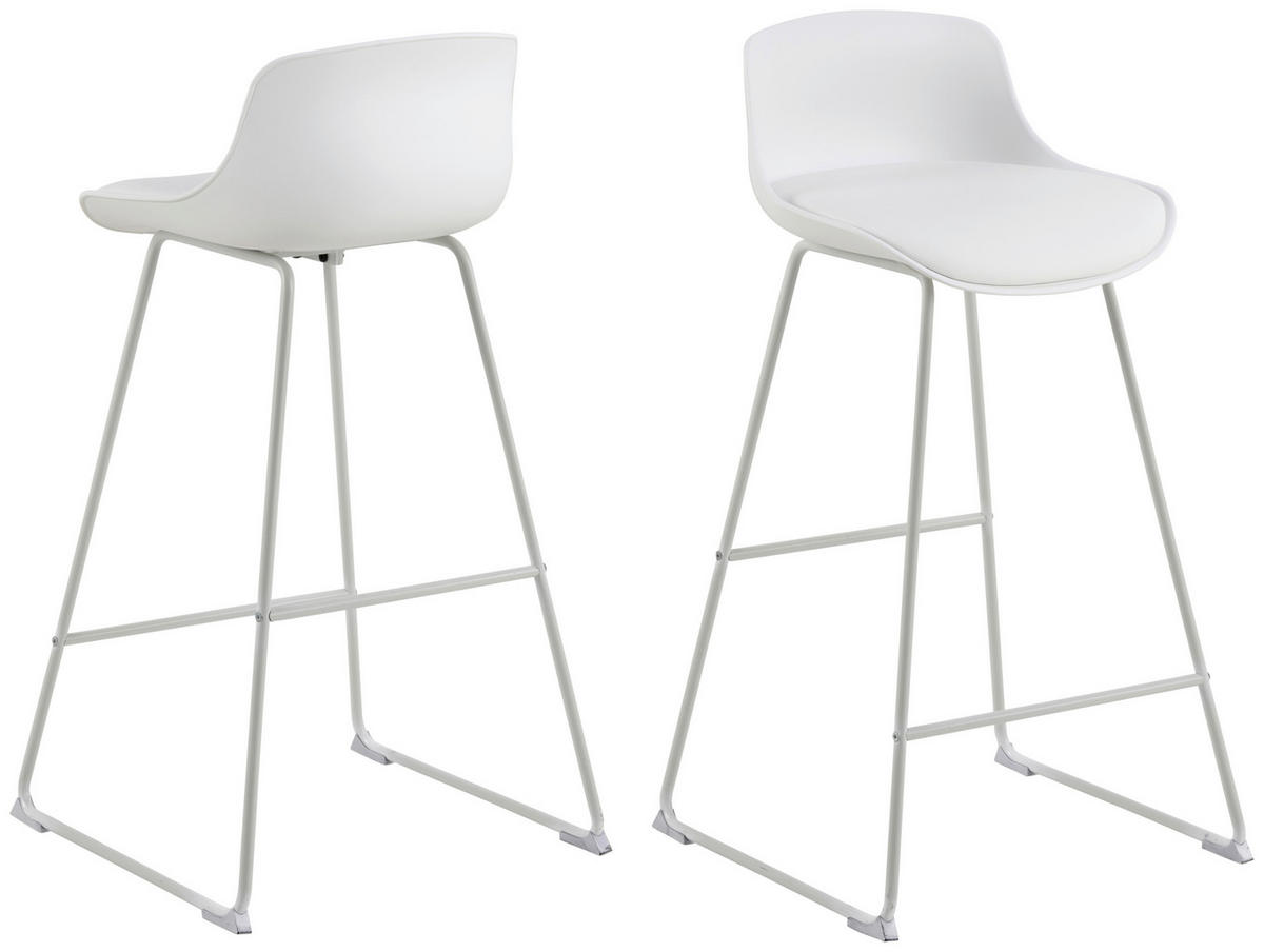 BARHOCKER Lederlook Weiß  - Weiß, Design, Kunststoff/Textil (50/84/49cm) - MID.YOU