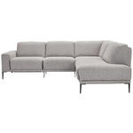 ECKSOFA  in Chenille, Flachgewebe Hellgrau  260/210 cm  - Hellgrau/Schwarz, Design, Textil/Metall (260/210cm) - Johann Jakob