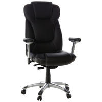 CHEFSESSEL  in Lederlook Schwarz, Silberfarben  - Silberfarben/Schwarz, MODERN, Kunststoff/Textil (63/131/53cm) - MID.YOU