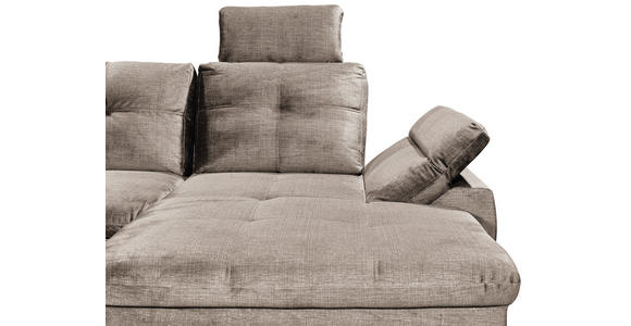 WOHNLANDSCHAFT in Mikrovelours Creme - Creme/Schwarz, KONVENTIONELL, Kunststoff/Textil (217/334/127cm) - Carryhome