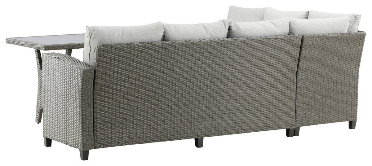 DINING-LOUNGESET 2-teilig  - Grau, KONVENTIONELL, Kunststoff - Gardenson