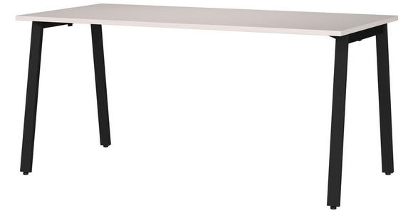 SCHREIBTISCH 160/80/75 cm, Schwarz, Kaschmir, in verschiedenen Holz-Dekoren erhältlich, justierbare Füße  - Kaschmir/Schwarz, MODERN, Holzwerkstoff/Metall (160/80/75cm) - Novel