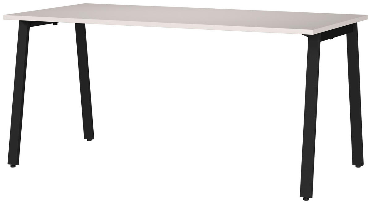 SCHREIBTISCH 160/80/75 cm, Schwarz, Kaschmir, in verschiedenen Holz-Dekoren erhältlich, justierbare Füße  - Kaschmir/Schwarz, MODERN, Holzwerkstoff/Metall (160/80/75cm) - Novel