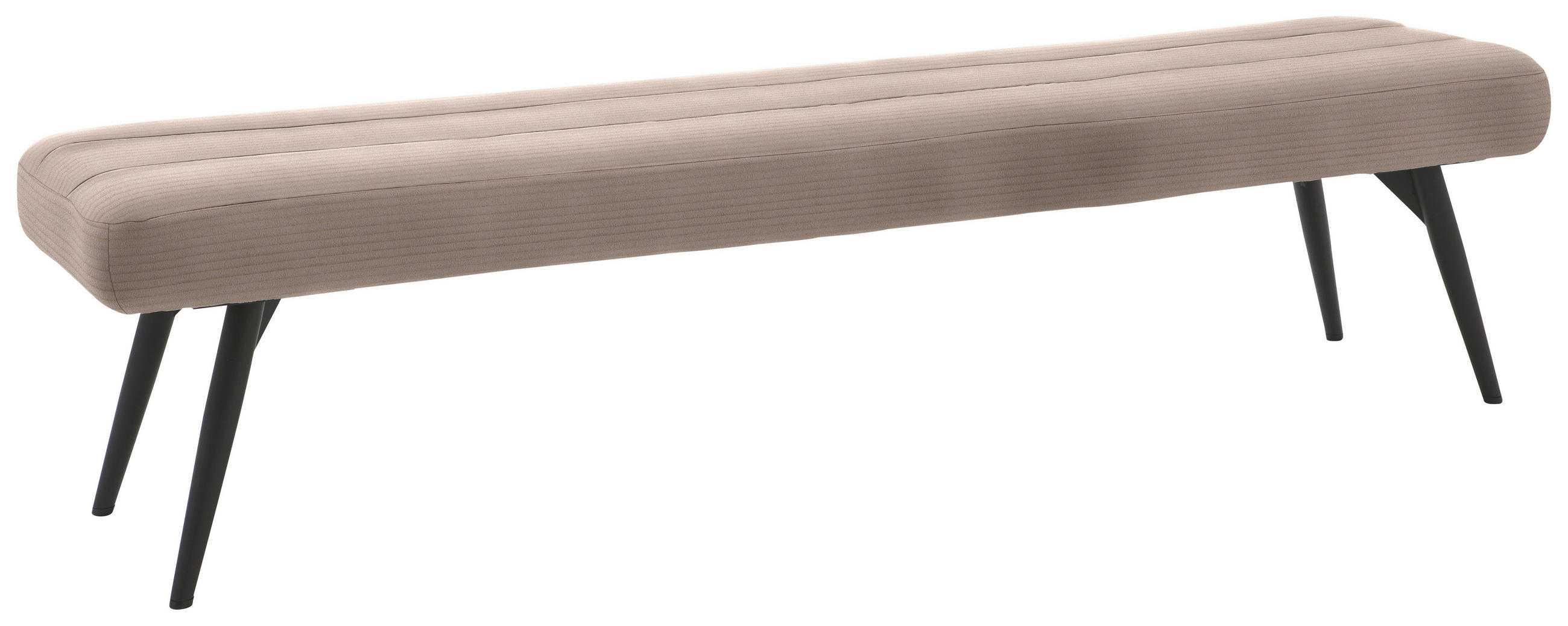 SITZBANK in Textil Taupe  - Taupe/Schwarz, Design, Textil/Metall (200/48/47cm) - Dieter Knoll