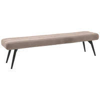 SITZBANK in Textil Taupe  - Taupe/Schwarz, Design, Textil/Metall (200/48/47cm) - Dieter Knoll