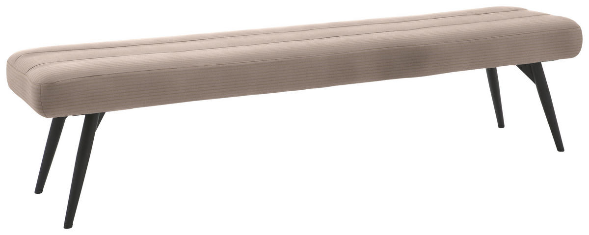 SITZBANK in Textil Taupe  - Taupe/Schwarz, Design, Textil/Metall (200/48/47cm) - Dieter Knoll