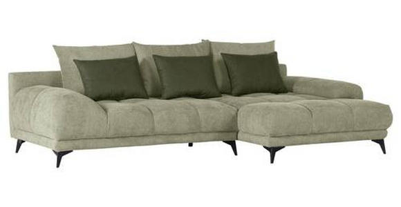 ECKSOFA in Flachgewebe Grün  - Dunkelgrün/Schwarz, KONVENTIONELL, Textil/Metall (291/175cm) - Carryhome