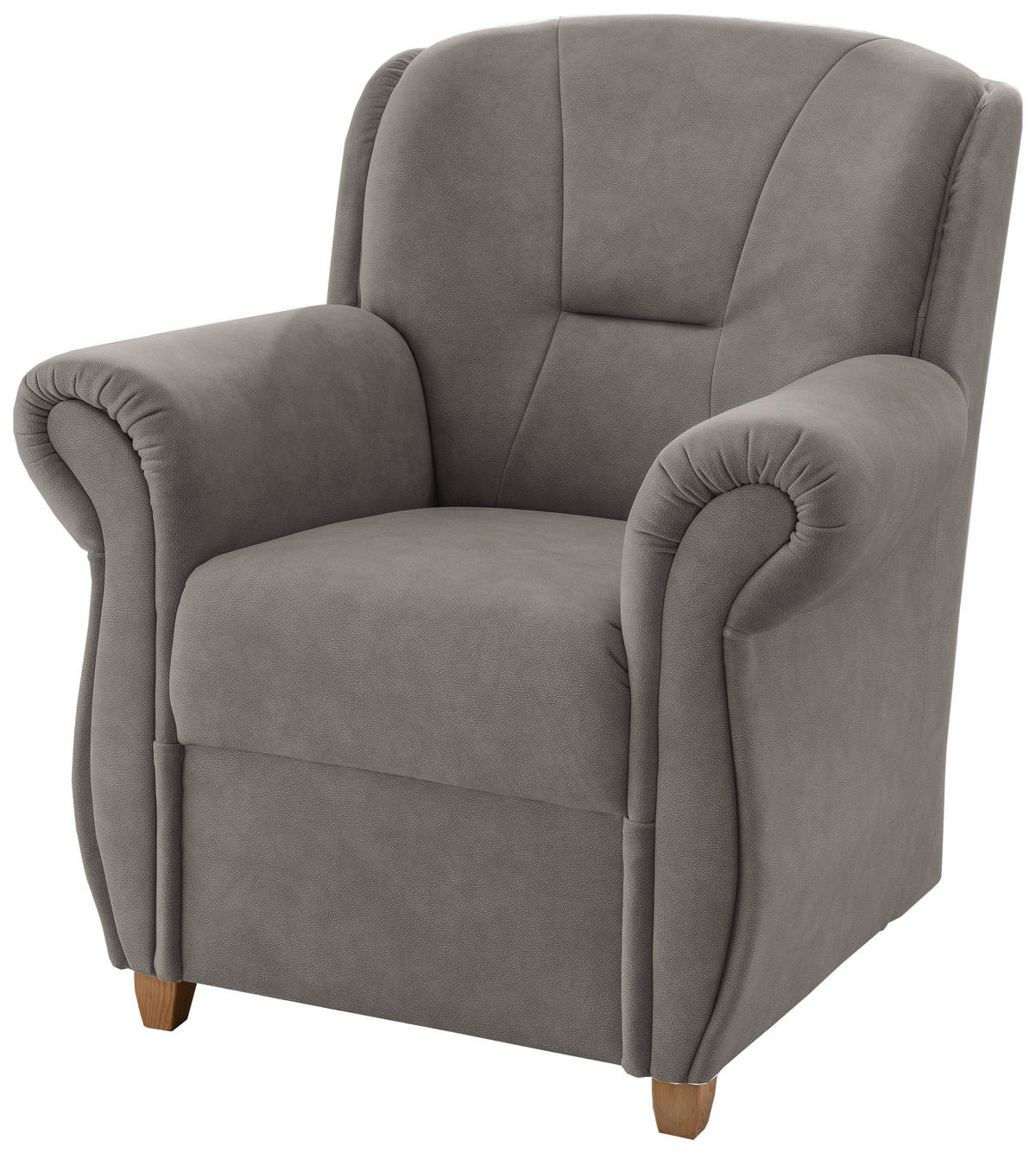 SESSEL Mikrofaser Grau  - Wildeiche/Grau, Konventionell, Holz/Textil (91/100/88cm) - Livetastic