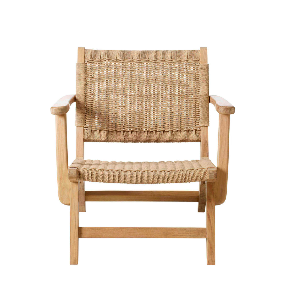 LOUNGESESSEL  - Hellbraun/Teakfarben, Natur, Holz/Papier (68/71/72cm) - Gardenson