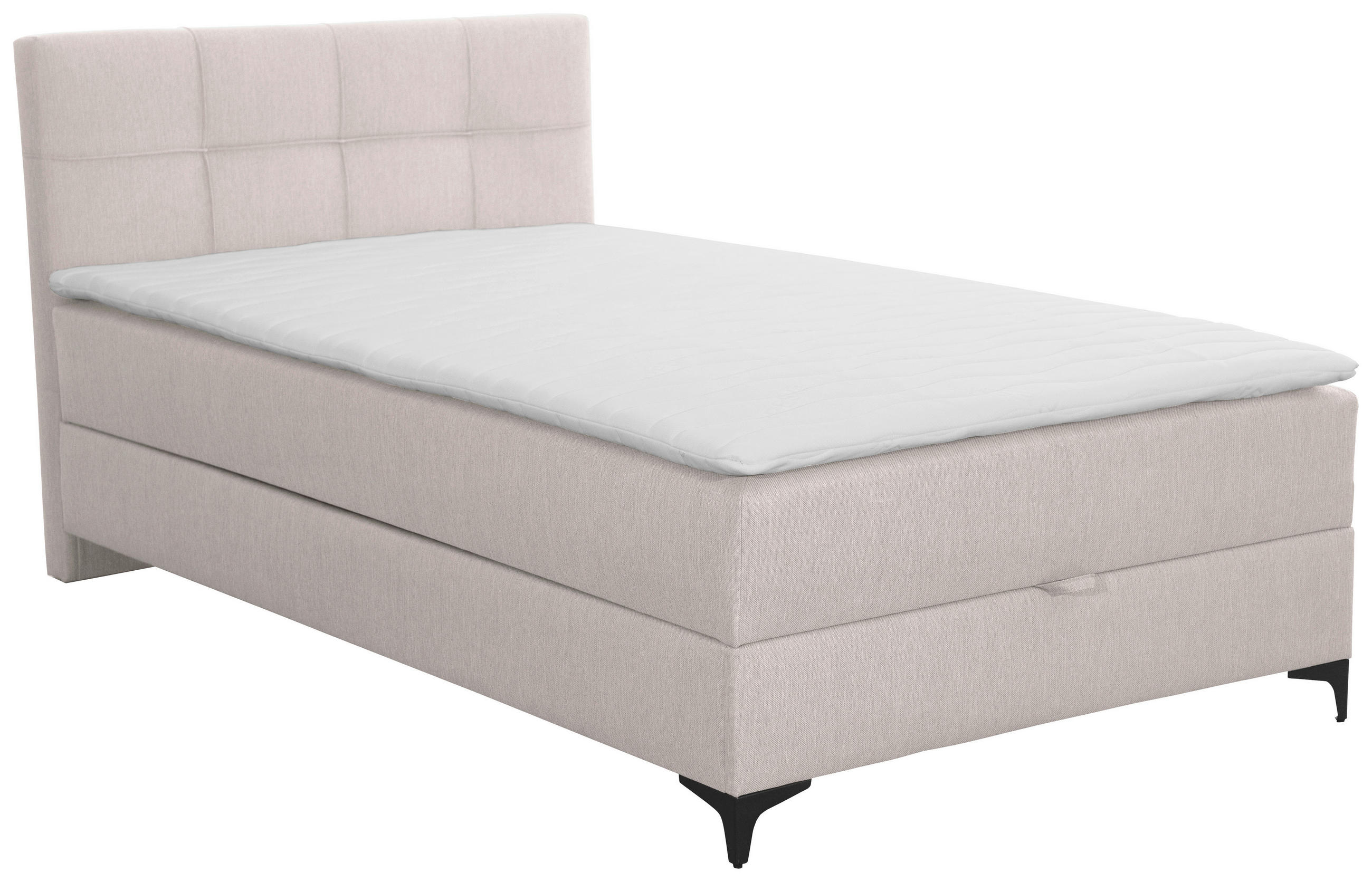 POLSTERBETT Bettkasten, Topper 100/200 cm  in Beige  - Beige/Schwarz, KONVENTIONELL, Textil/Metall (100/200cm) - MID.YOU