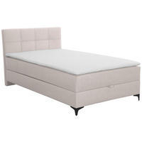 POLSTERBETT Bettkasten, Topper 100/200 cm  in Beige  - Beige/Schwarz, KONVENTIONELL, Textil/Metall (100/200cm) - MID.YOU