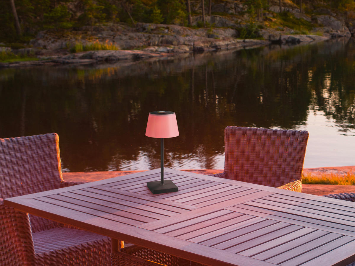 PORTABEL LAMPA Sanchez 13/30 cm   - vit/antracit, Klassisk, plast (13/30cm)