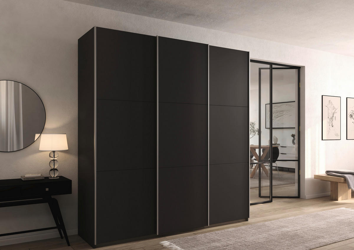 SCHWEBETÜRENSCHRANK Grau  - Grau, Trend, Holzwerkstoff/Metall (196/210/59cm) - Rauch Möbel