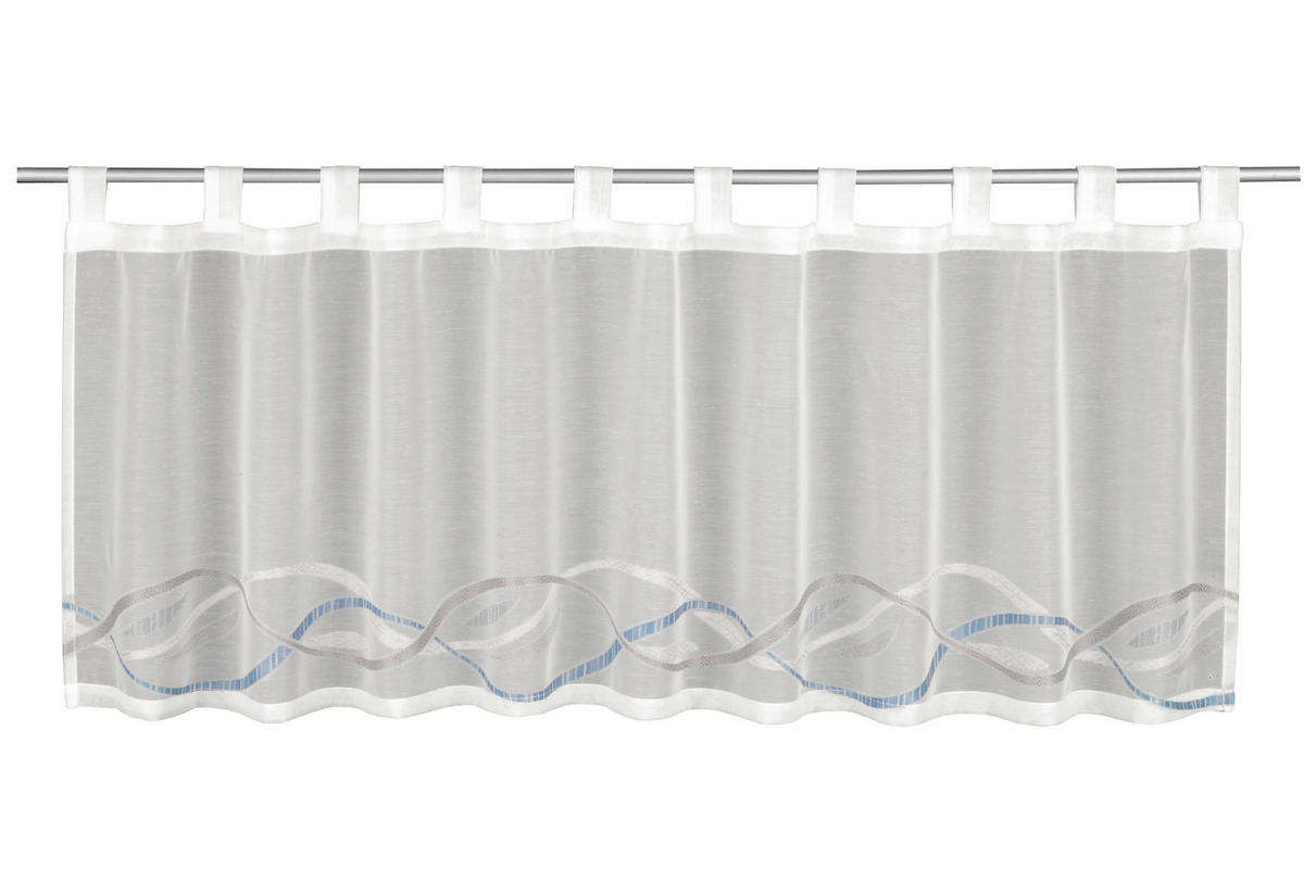 KURZGARDINE  140/45 cm  - Blau/Weiß, Basics, Textil (140/45cm)