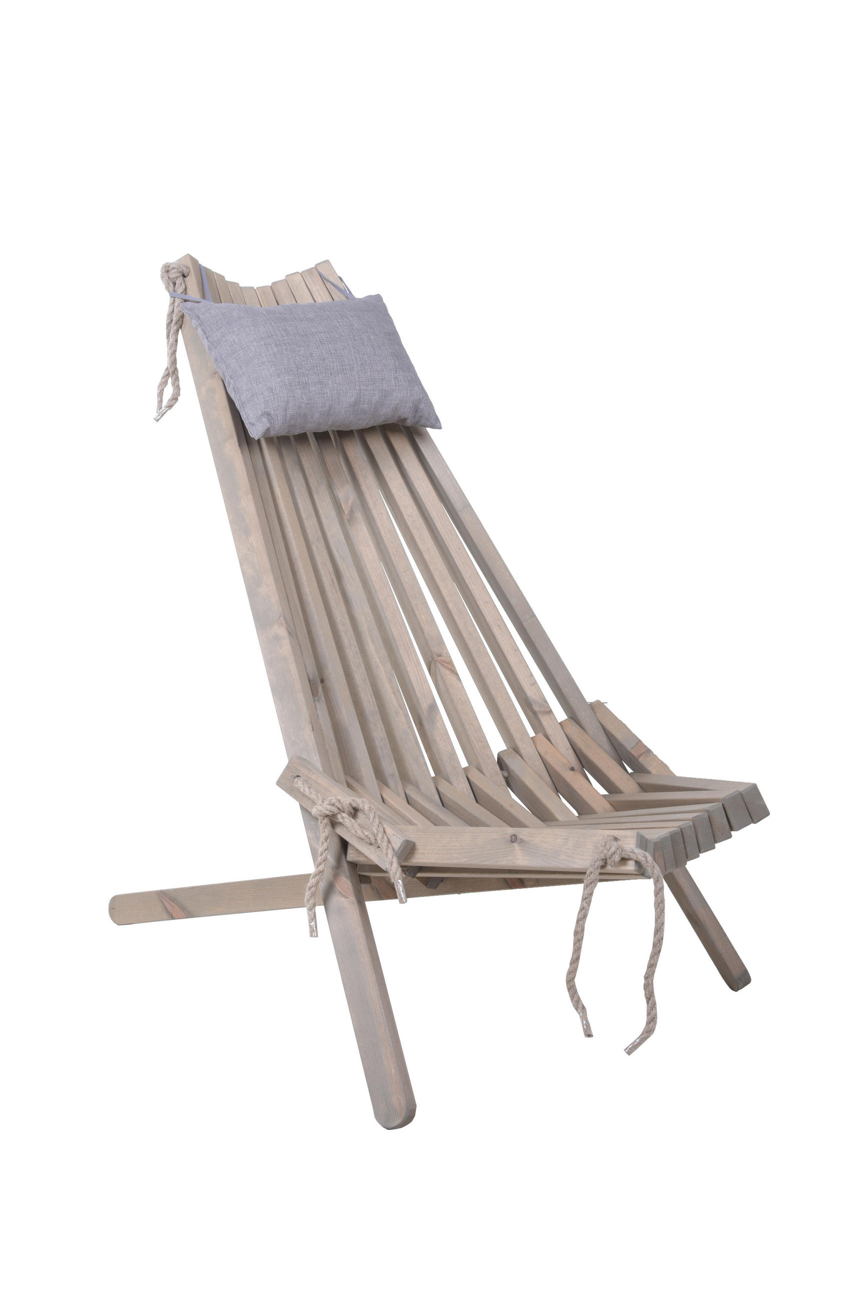 ZAHRADNÍ RELAXAČNÍ ŽIDLE, dřevo, textil - šedá, Moderní, dřevo/textil (69/104/93cm) - Gardenson