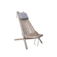 ZAHRADNÍ RELAXAČNÍ ŽIDLE, dřevo, textil - šedá, Moderní, dřevo/textil (69/104/93cm) - Gardenson