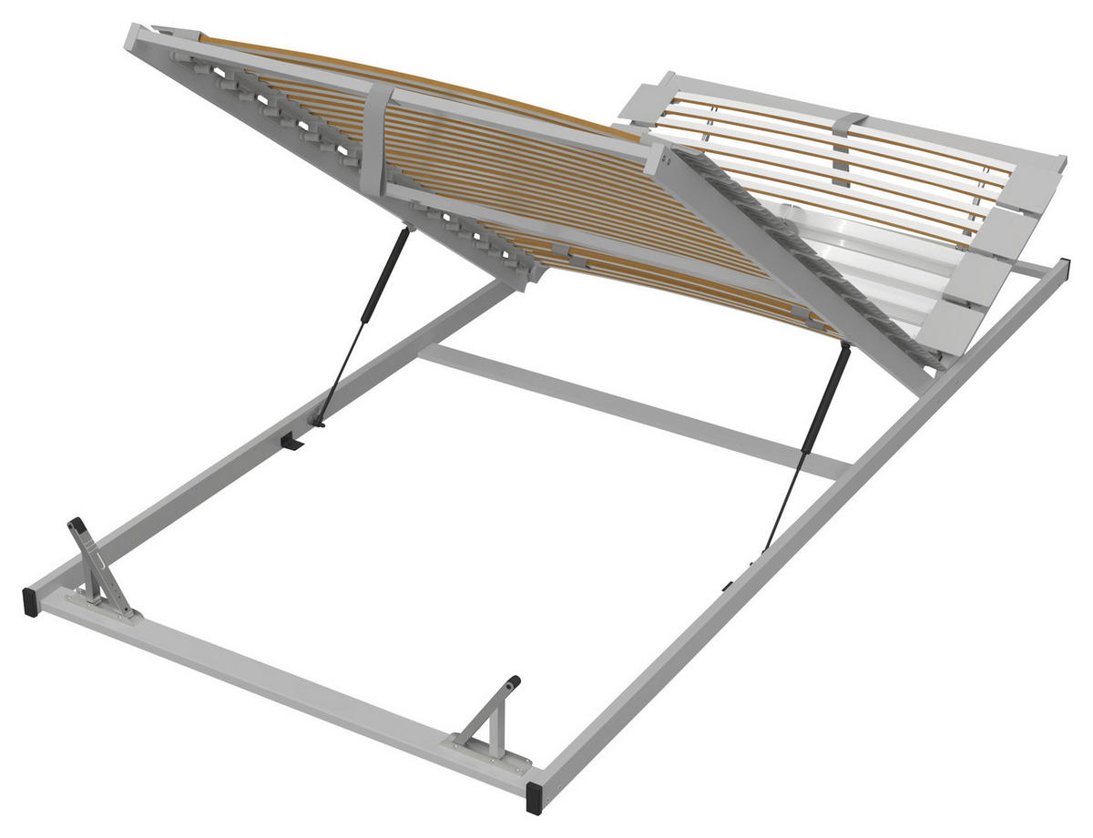 LATTENROST 90/200 cm Kopfteil, Fußteil verstellbar, Buche  - Birkefarben/Grauweiß, Basics, Holz (90/200cm) - Schlaraffia