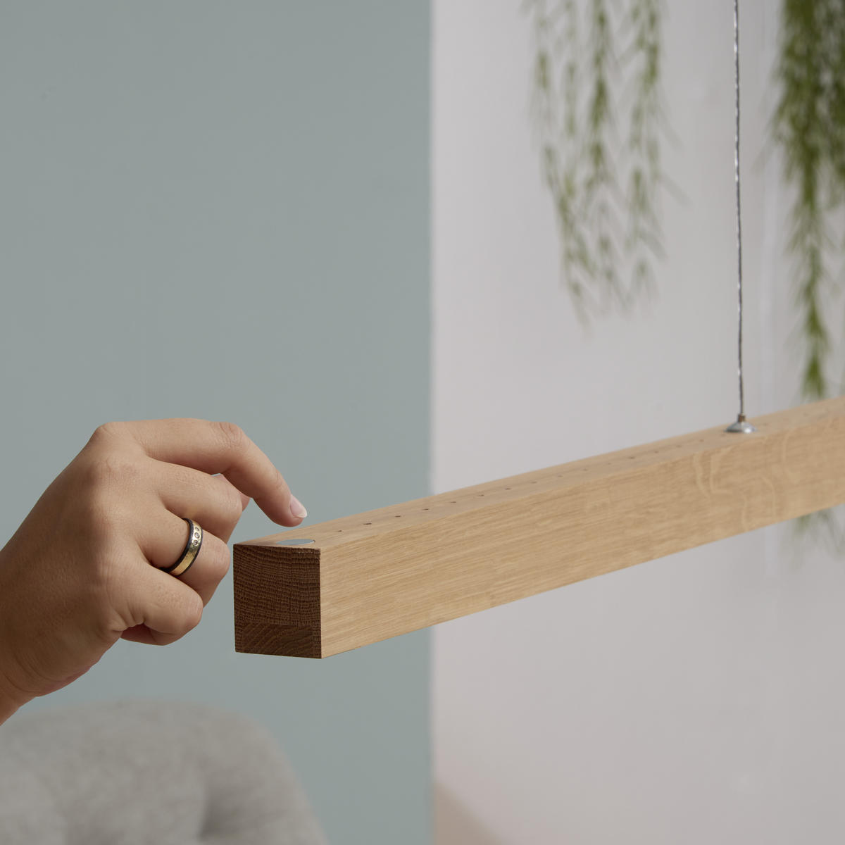 ZÁVESNÉ LED SVIETIDLO, 100/6/110 cm  - farba duba, Natur, drevo (100/6/110cm) - Dieter Knoll