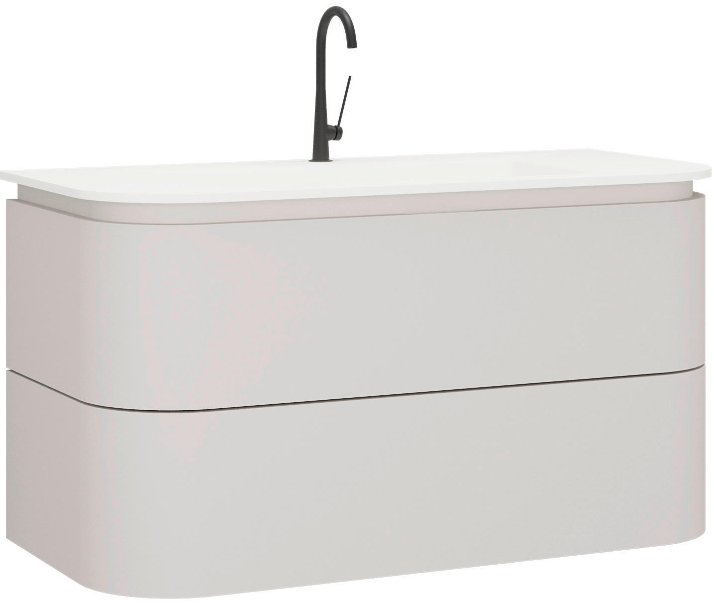 ELEMENT S UMIVAONIKOM  bijela  - bijela/kašmir, Moderno, kamen/drvni materijal (100/52/46cm)