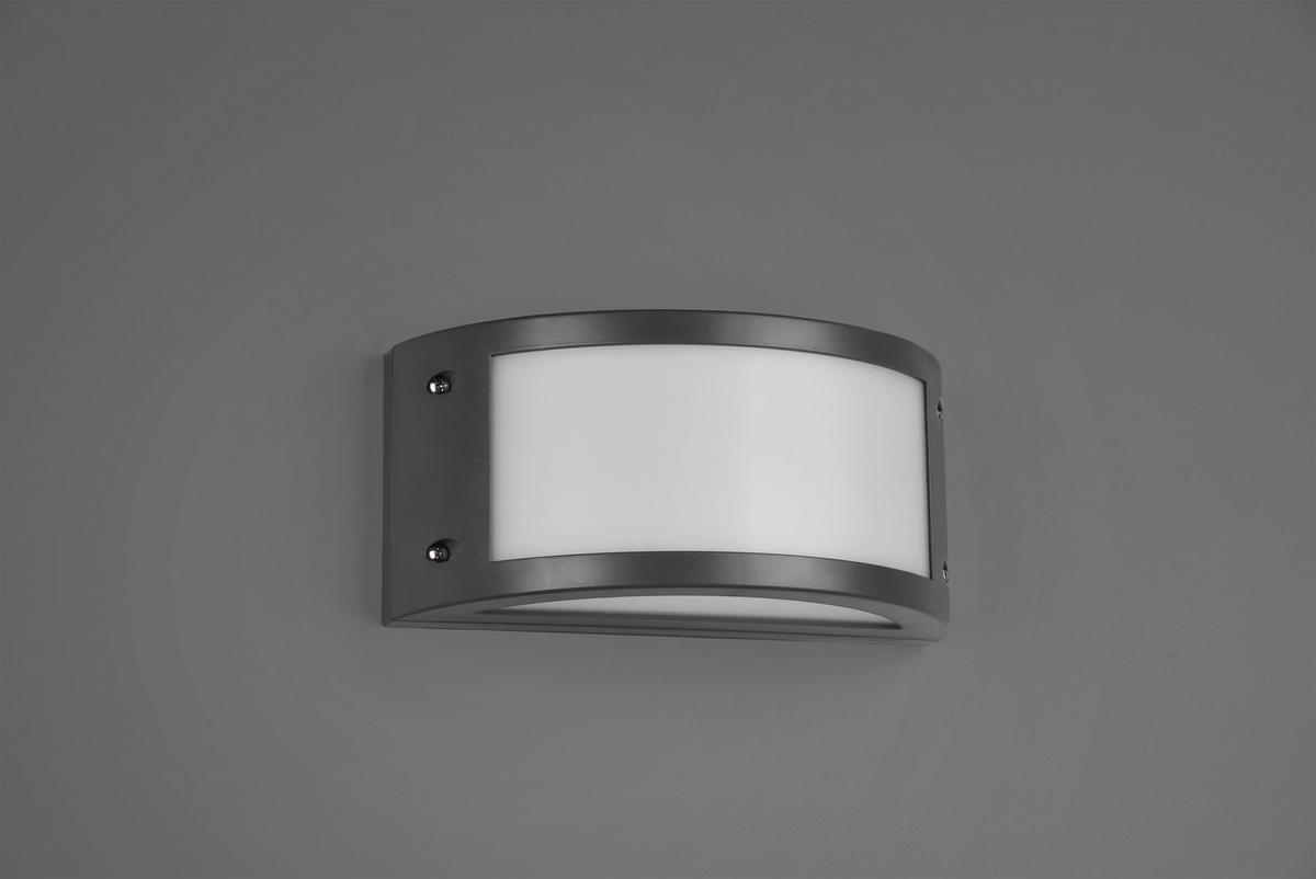 AUSSENWANDLEUCHTE - Weiss/Anthrazit, Design, Glas/Kunststoff (11,5/24,8/11,8cm)