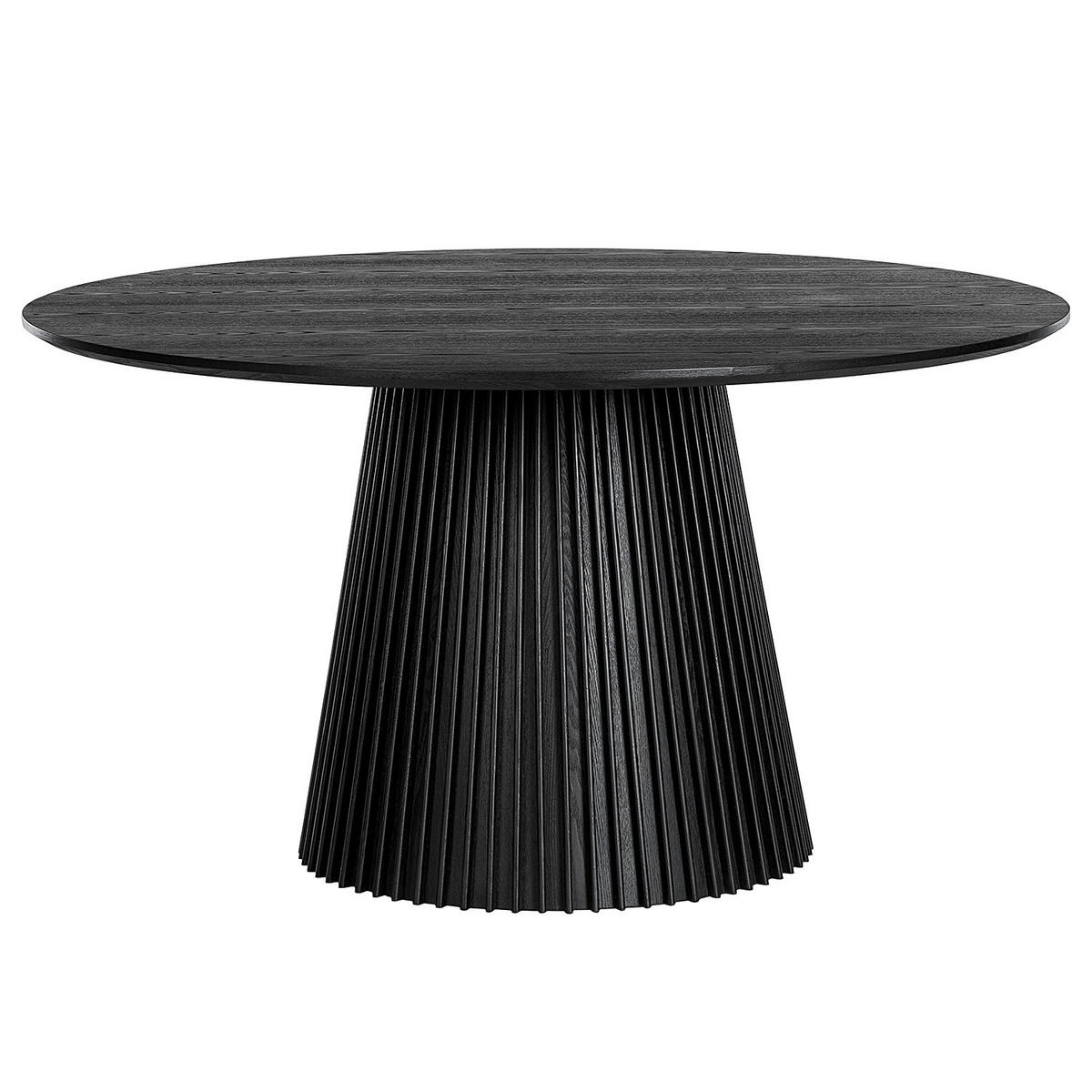 MATBORD i trä, trämaterial 140/140/75 cm   - svart, Modern, trämaterial/trä (140/140/75cm) - home24