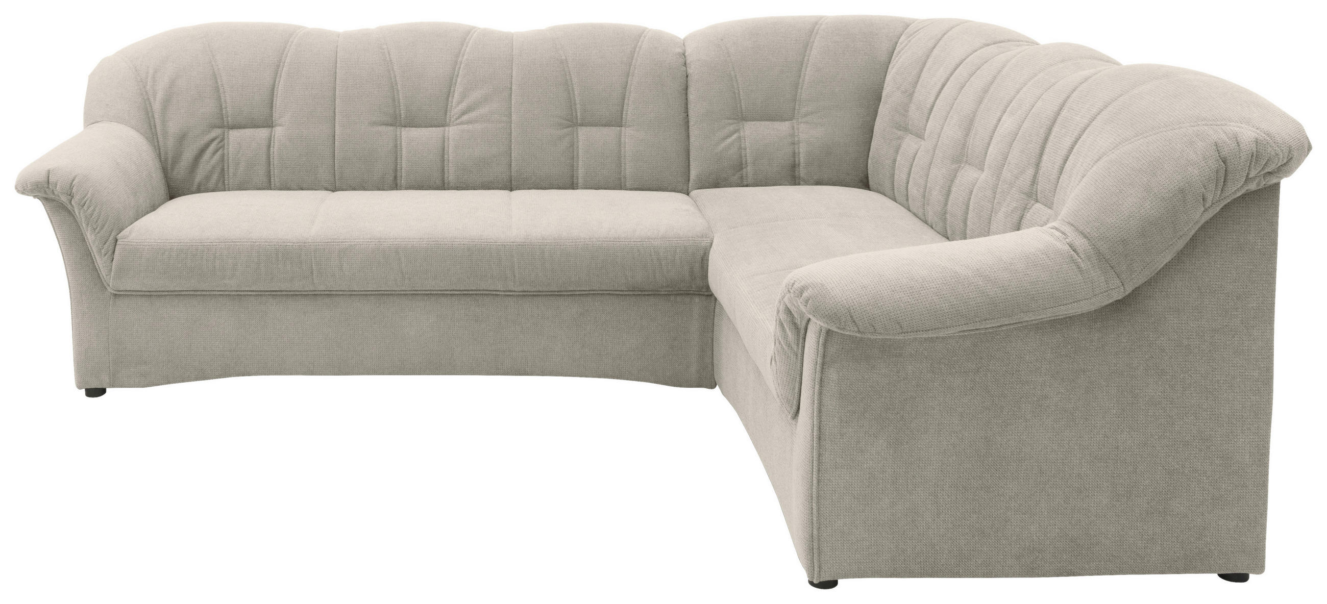 ECKSCHLAFSOFA Hellgrau Mikrofaser  - Hellgrau/Schwarz, KONVENTIONELL, Kunststoff/Textil (243/192cm) - MID.YOU