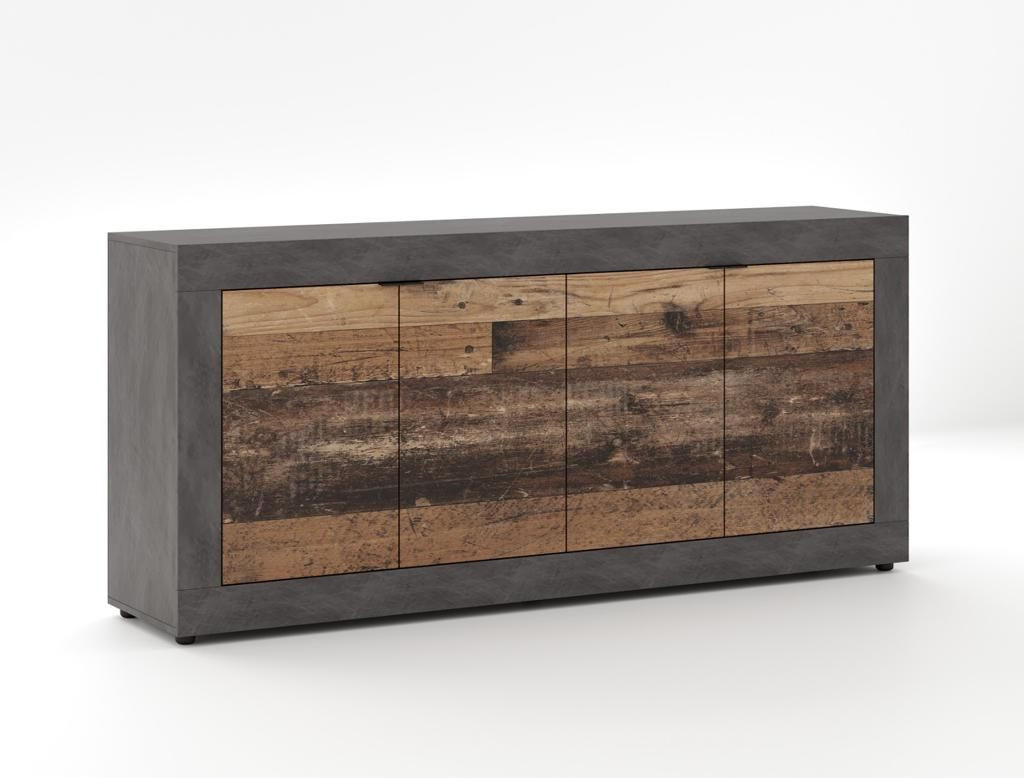 SIDEBOARD  in 180/86/42 cm  - Alteiche/Schwarz, Design, Holzwerkstoff/Kunststoff (180/86/42cm) - MID.YOU