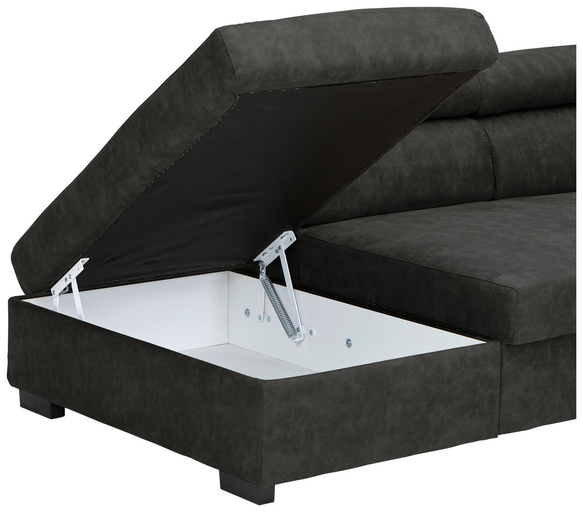 ECKSOFA in Lederlook Anthrazit  - Anthrazit/Schwarz, Design, Kunststoff/Textil (230/263cm) - Hom`in