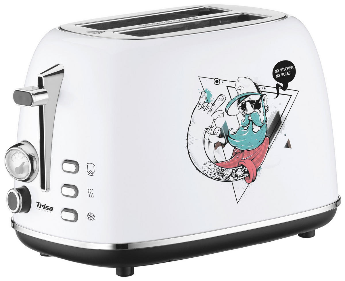 TOASTER  - Weiß, KONVENTIONELL, Metall (18/28/18cm) - Trisa Electronics