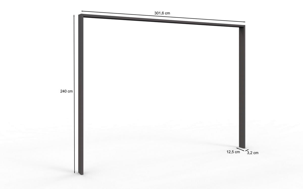 PASSEPARTOUTRAHMEN 306/240/12 cm Dunkelgrau  - Dunkelgrau, KONVENTIONELL, Holzwerkstoff (306/240/12cm) - Venda