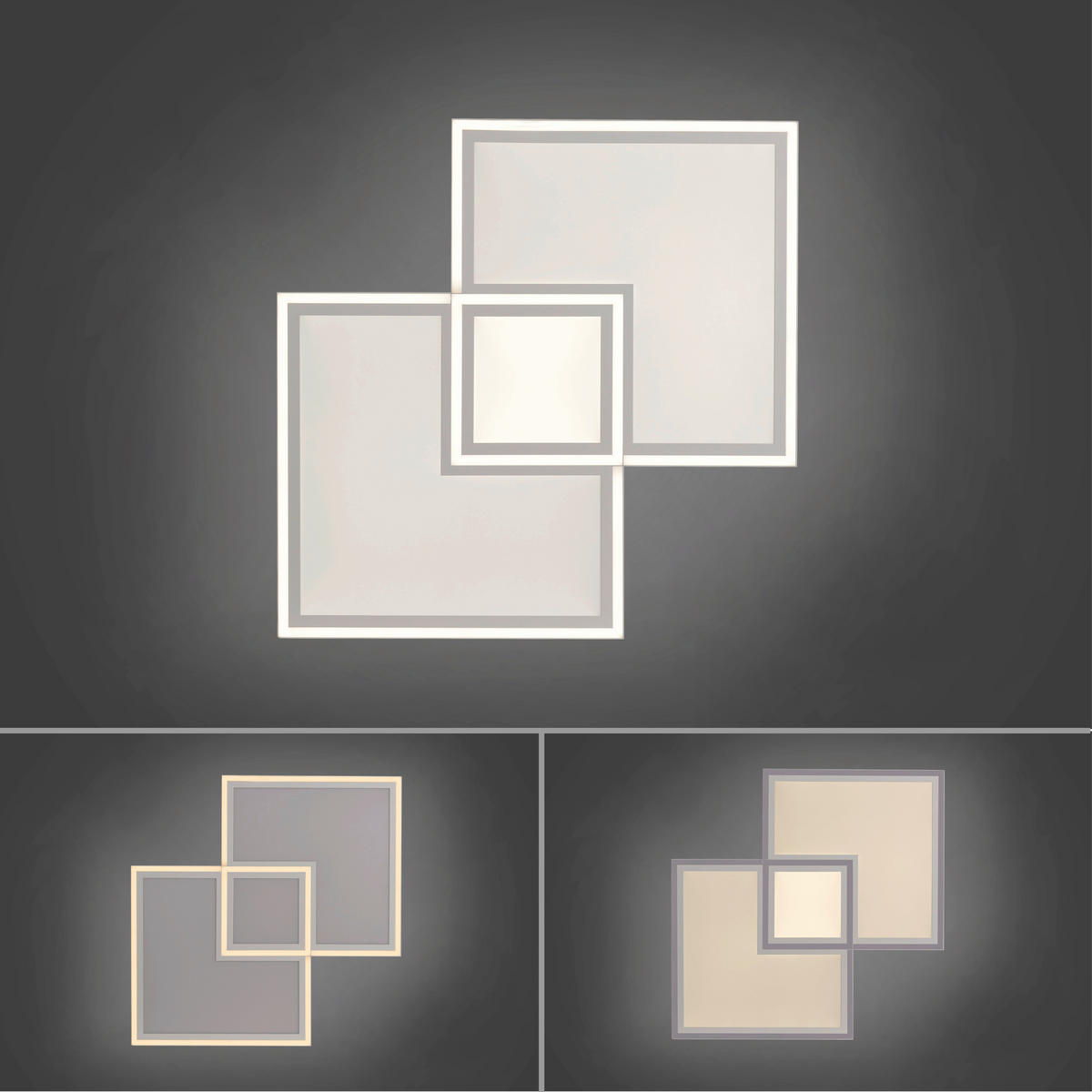 LED-DECKENLEUCHTE Edging 67,7/67,7/5,8 cm   - Weiß, Design, Kunststoff/Metall (67,7/67,7/5,8cm)