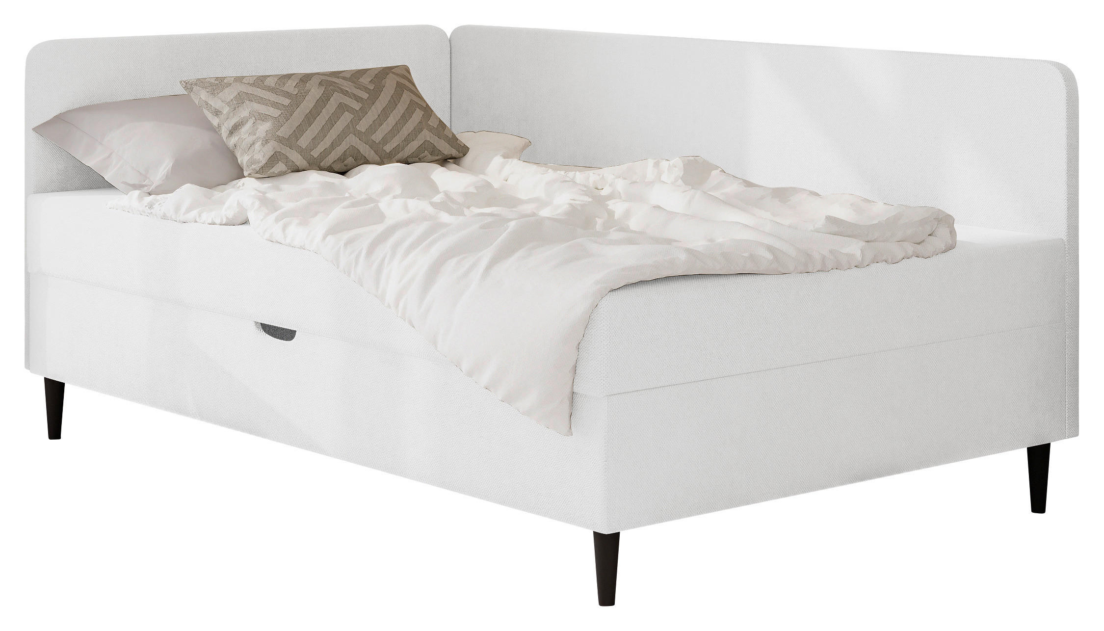 BOXBETT 120/200 cm  in Creme  - Creme/Schwarz, Konventionell, Textil (120/200cm) - P & B