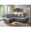 ECKSCHLAFSOFA in Struktur Silberfarben  - Wildeiche/Silberfarben, Modern, Holz/Textil (206/265cm) - Livetastic