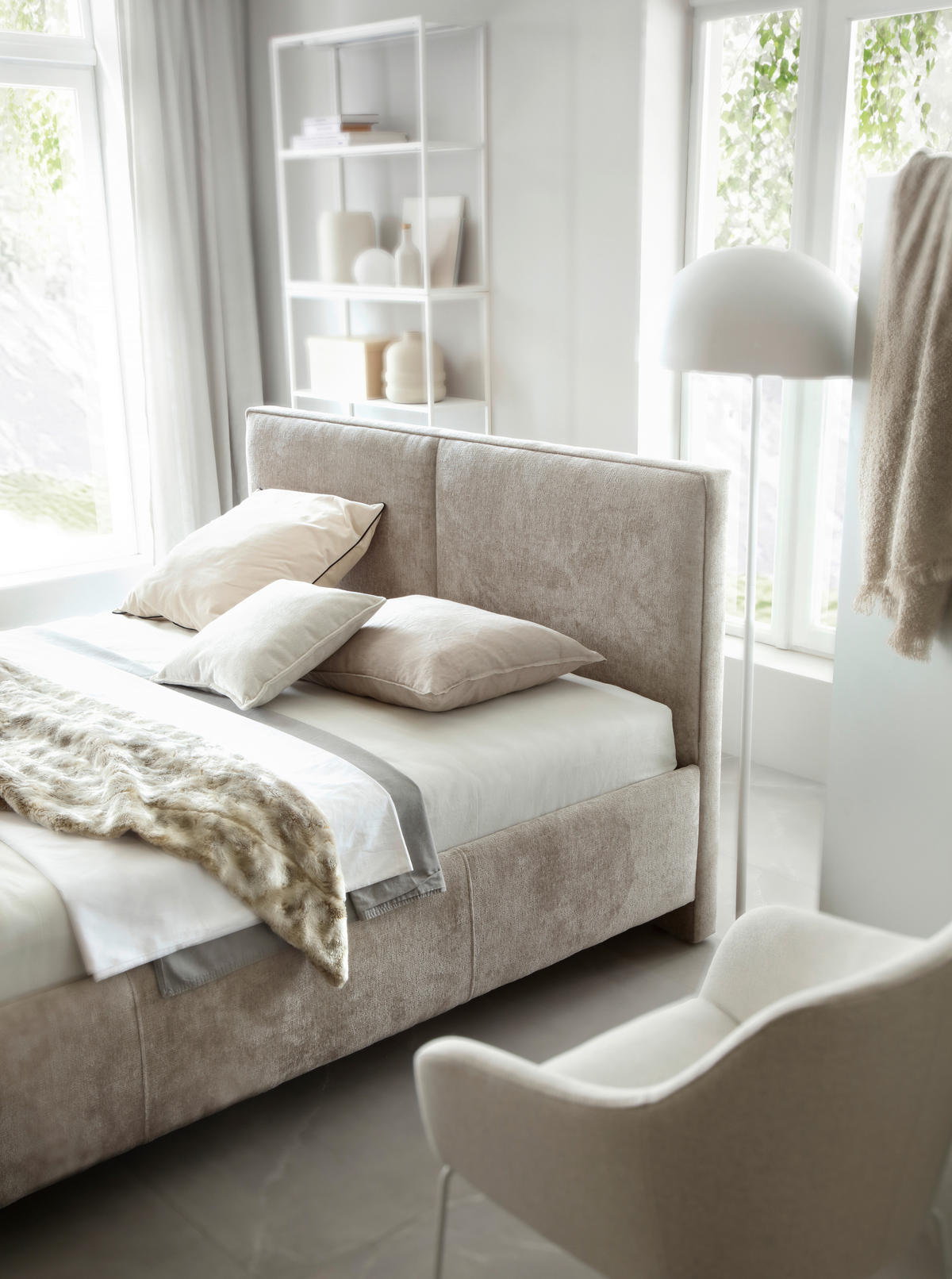 POLSTERBETT 140/200 cm  in Beige  - Beige/Schwarz, MODERN, Holz/Textil (140/200cm) - MID.YOU
