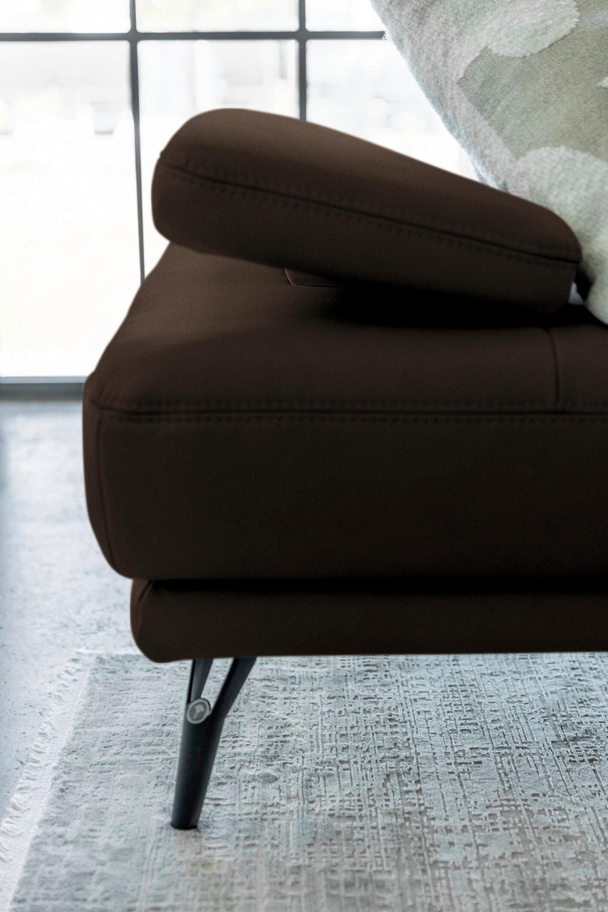 ECKSOFA JOOP! STUDIO in Echtleder Dunkelbraun  180/301 cm  - Dunkelbraun/Schwarz, KONVENTIONELL, Leder/Metall (180/301cm) - Joop!