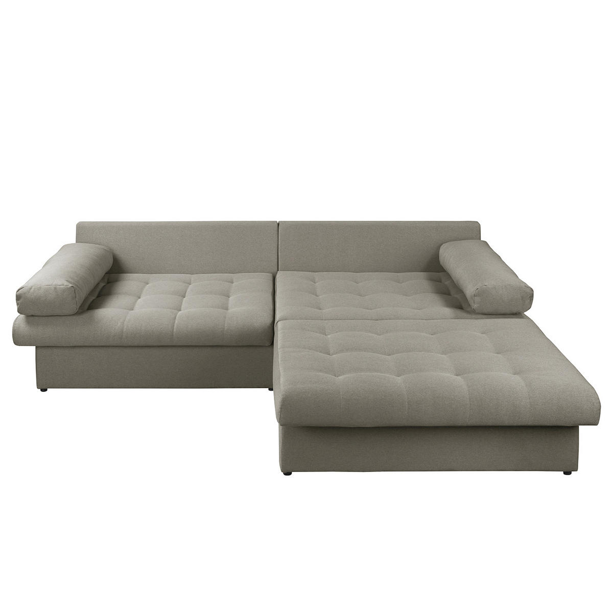 ECKSOFA Naomi Taupe Mikrofaser Rückenkissen  - Taupe/Schwarz, Design, Kunststoff/Textil (284/243cm) - P & B