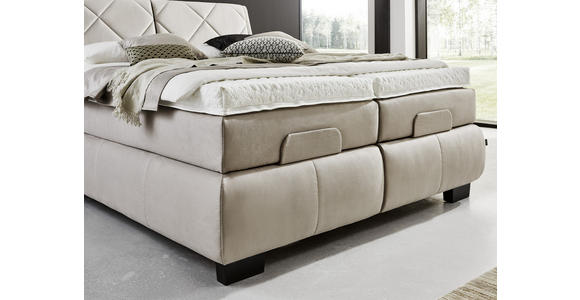 BOXSPRINGBETT 180/200 cm in Beige - Beige/Schwarz, KONVENTIONELL, Textil/Metall (180/200cm) - Dieter Knoll