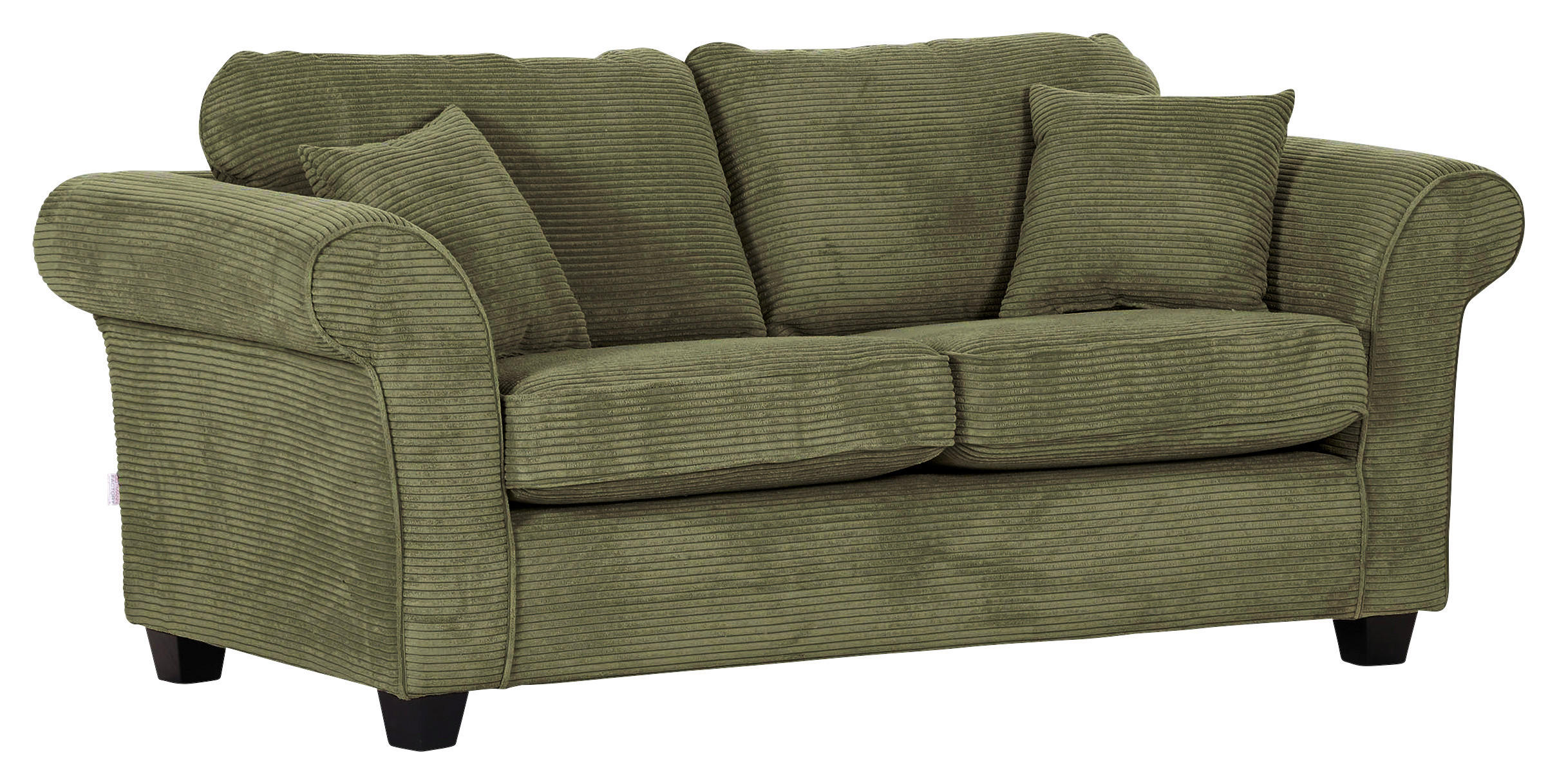 2-SITZER-SOFA in Cord Dunkelgrün  - Dunkelgrün/Dunkelbraun, Konventionell, Holz/Textil (190/70/90cm) - home24