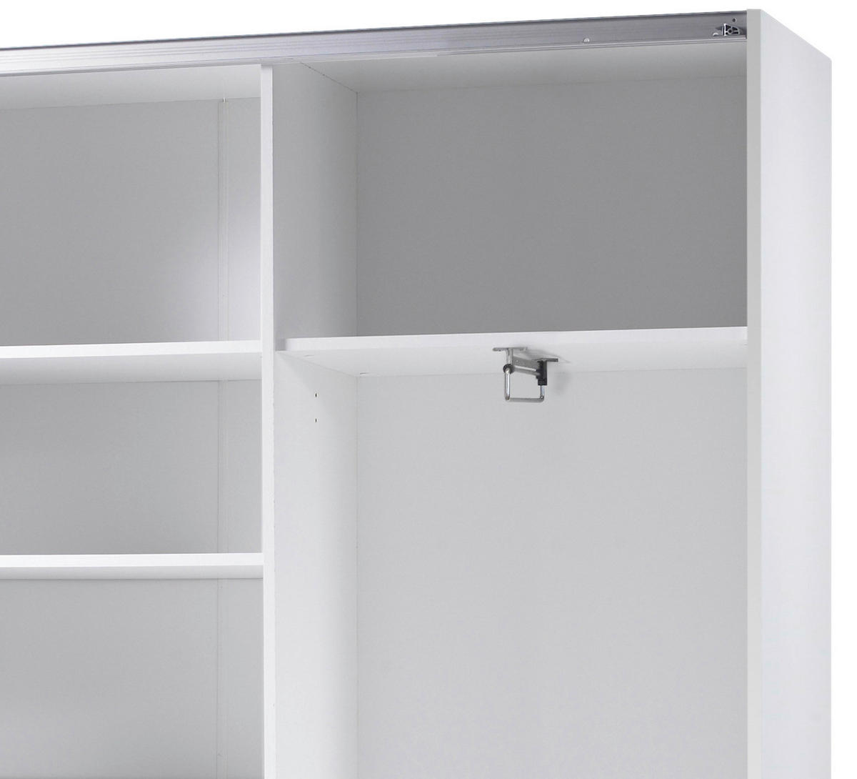 SCHWEBETÜRENSCHRANK  in Silberfarben, Weiß  - Silberfarben/Weiß, Basics, Glas (125/195,5/38cm) - P & B