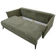SCHLAFSOFA Cord, Flachgewebe Olivgrün Rückenkissen, Armlehnenkissen, Bettkasten, Schlaffunktion, Rücken echt, Liegefläche im Originalstoff  - Schwarz/Olivgrün, KONVENTIONELL, Textil/Metall (223/72/100cm) - Carryhome