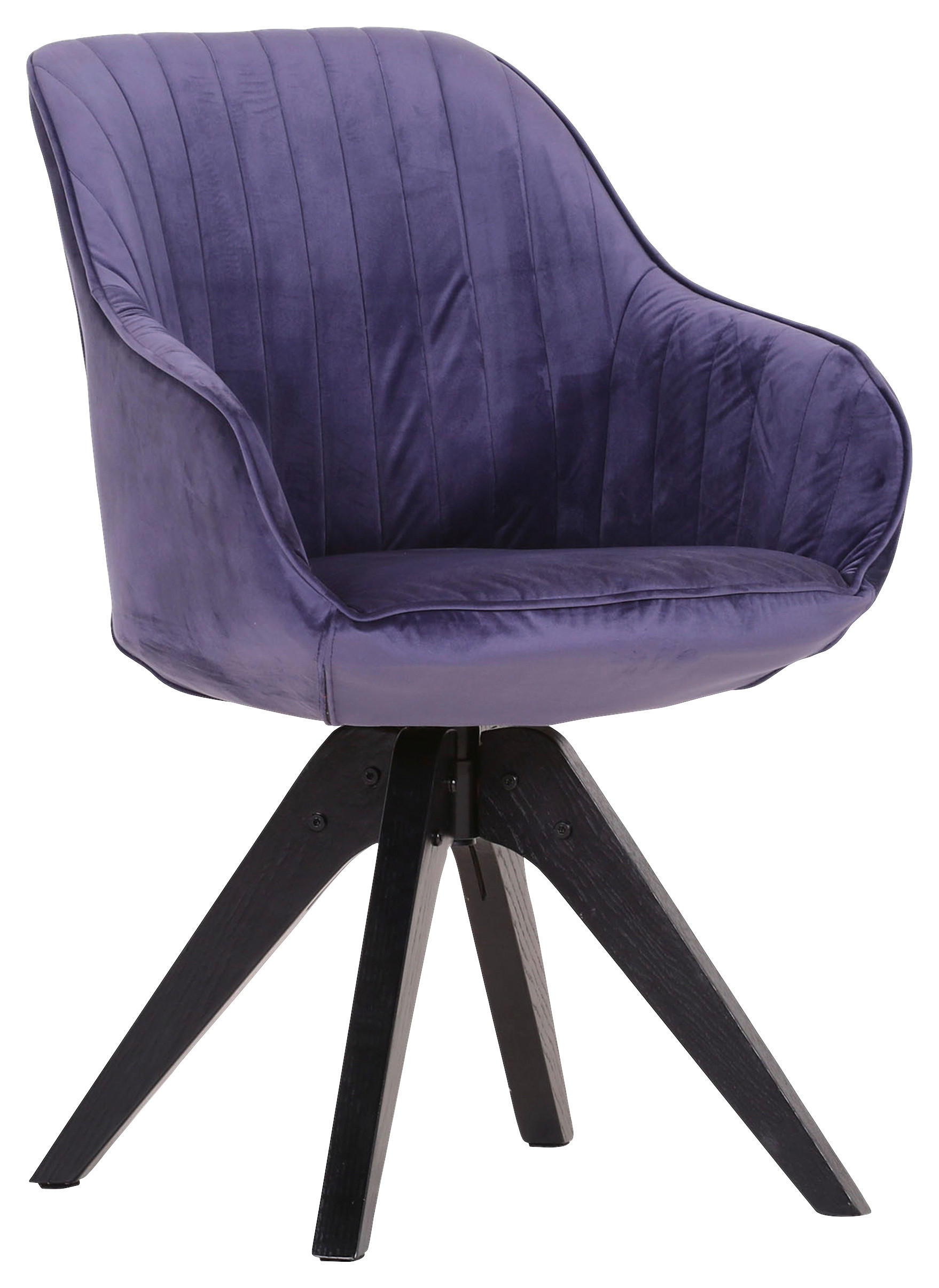 ARMLEHNSTUHL  Stoffauswahl, Sitzfläche 360° drehbar Velours  Lila  - Lila, LIFESTYLE, Holz/Textil (60/83/65cm) - home24