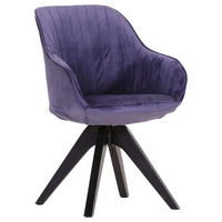 ARMLEHNSTUHL  Stoffauswahl, Sitzfläche 360° drehbar Velours  Lila  - Lila, LIFESTYLE, Holz/Textil (60/83/65cm) - home24