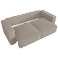 SCHLAFSOFA Cord Beige  inkl. Zierkissen, Bettkasten, Schlaffunktion  - Beige/Schwarz, MODERN, Kunststoff/Textil (250/68/104cm) - Xora