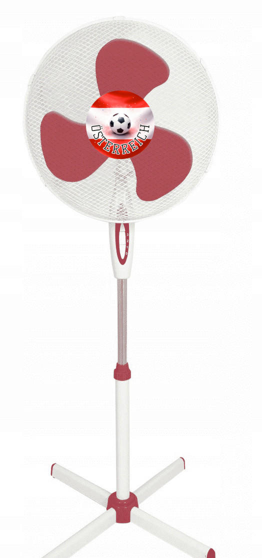 STANDVENTILATOR - Rot/Silberfarben, Design, Kunststoff/Metall (40/130cm)