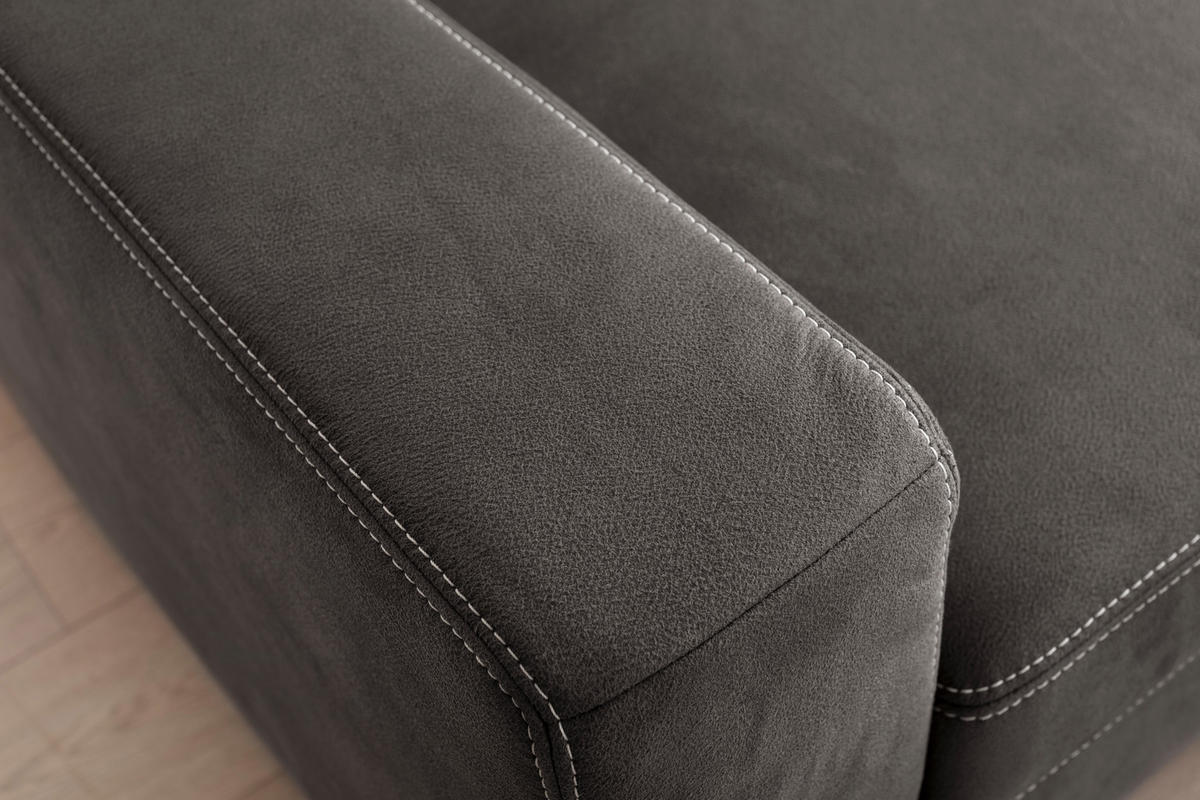 ECKSOFA in Mikrofaser Anthrazit  - Anthrazit/Beige, Design, Holz/Textil (185/276cm) - Pure Home Lifestyle