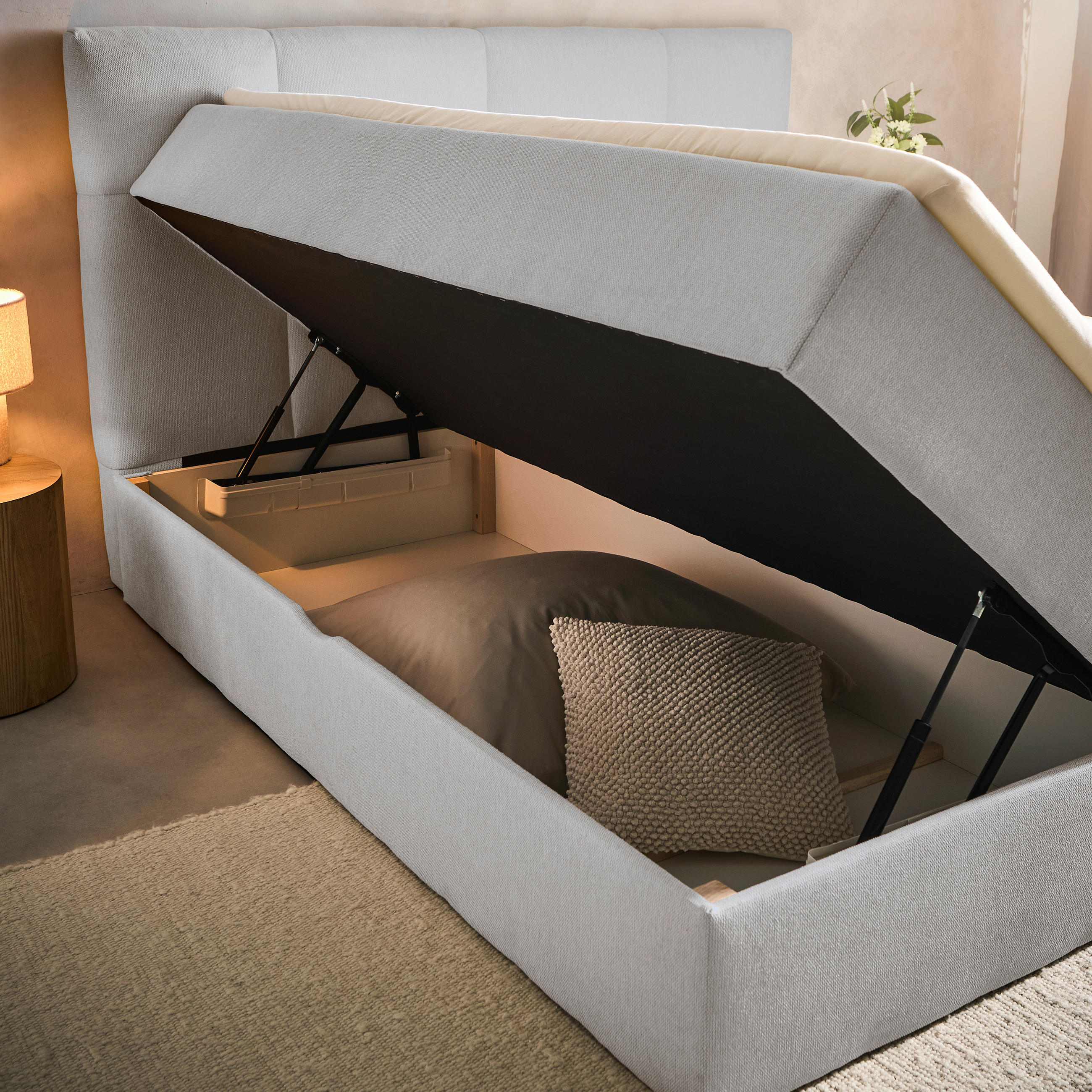 BOXBETT 160/200 cm  in Hellgrau  - Hellgrau, KONVENTIONELL, Textil (160/200cm) - Boxxx