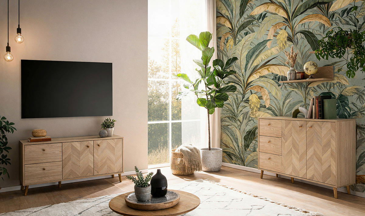 REGALSET - Eichefarben, Design, Holzwerkstoff (40,8/80/15,7/17,5cm) - MID.YOU