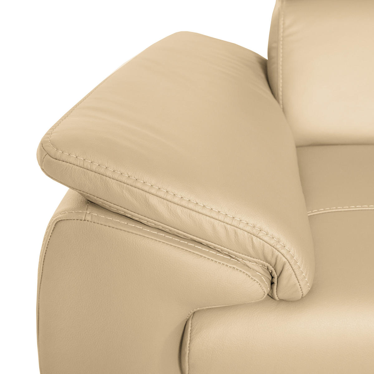 ECKSOFA Beige Echtleder  - Wengefarben/Beige, Design, Leder/Holz (265/193cm) - Livetastic